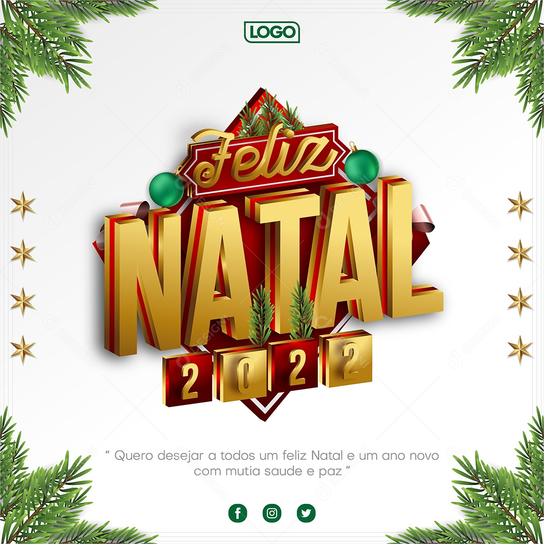 Social Media Template Feliz Natal 2022 EPS Editável