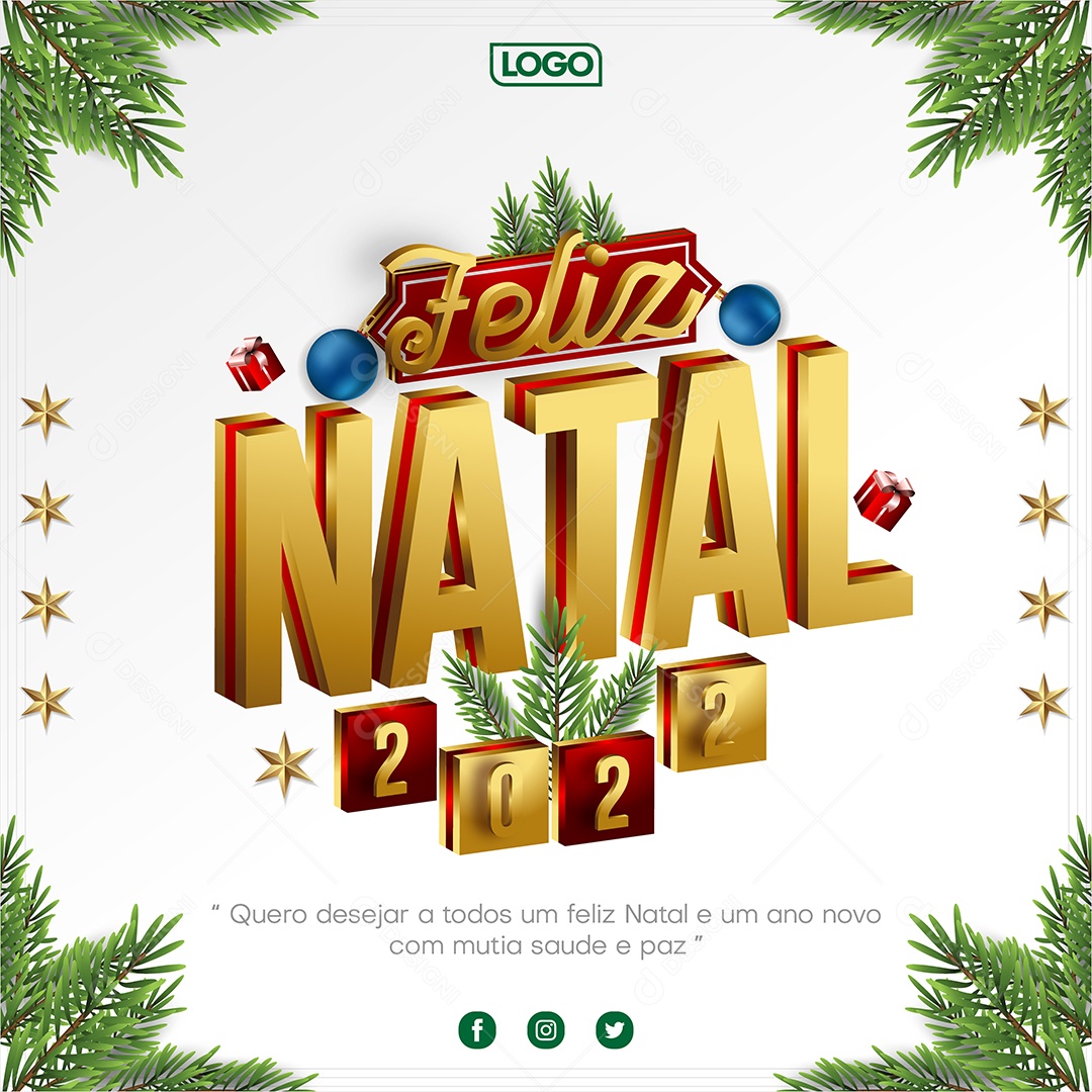 Social Media Template Feliz Natal 2022 EPS Editável