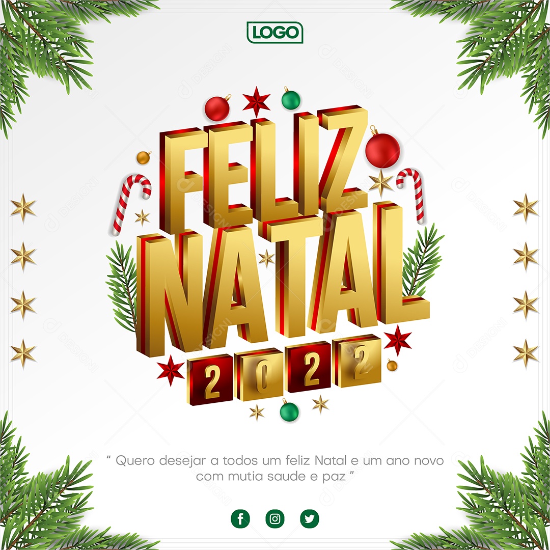 Social Media Template Feliz Natal 2022 EPS Editável