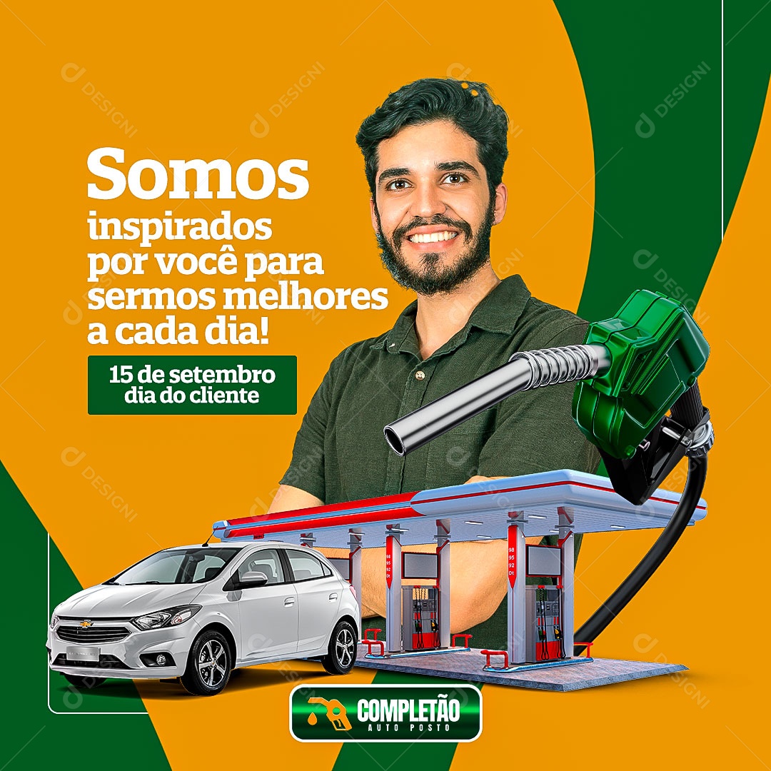 Posto de Combustível Gasolina de Qualidade Social Media PSD Editável