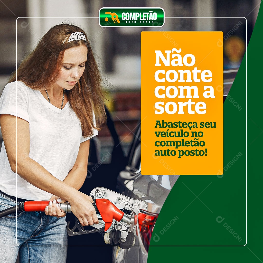 Abasteça seu Veículo Posto de Combustível Gasolina Social Media PSD Editável