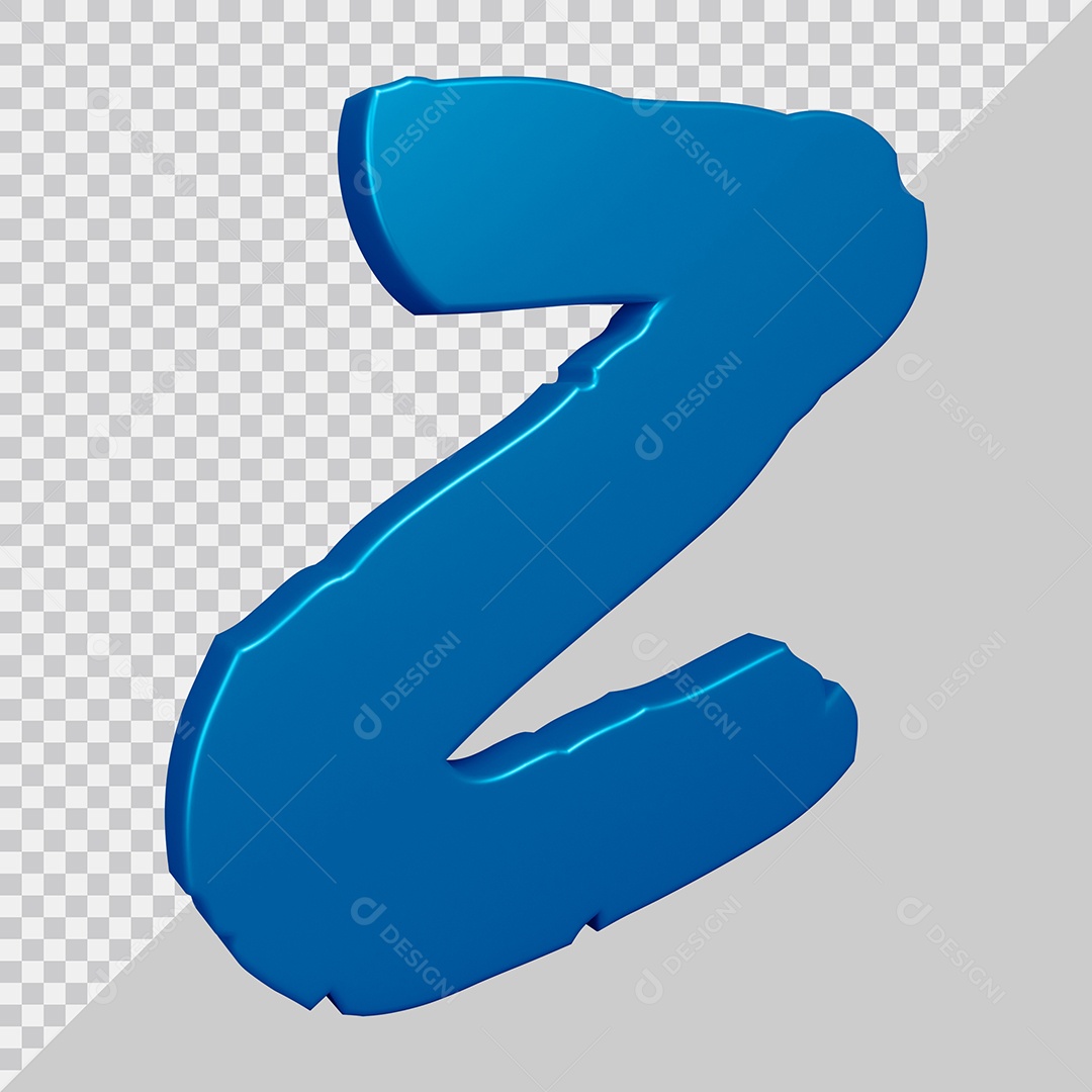Elemento 3D Para Composição Letra Z Azul PSD