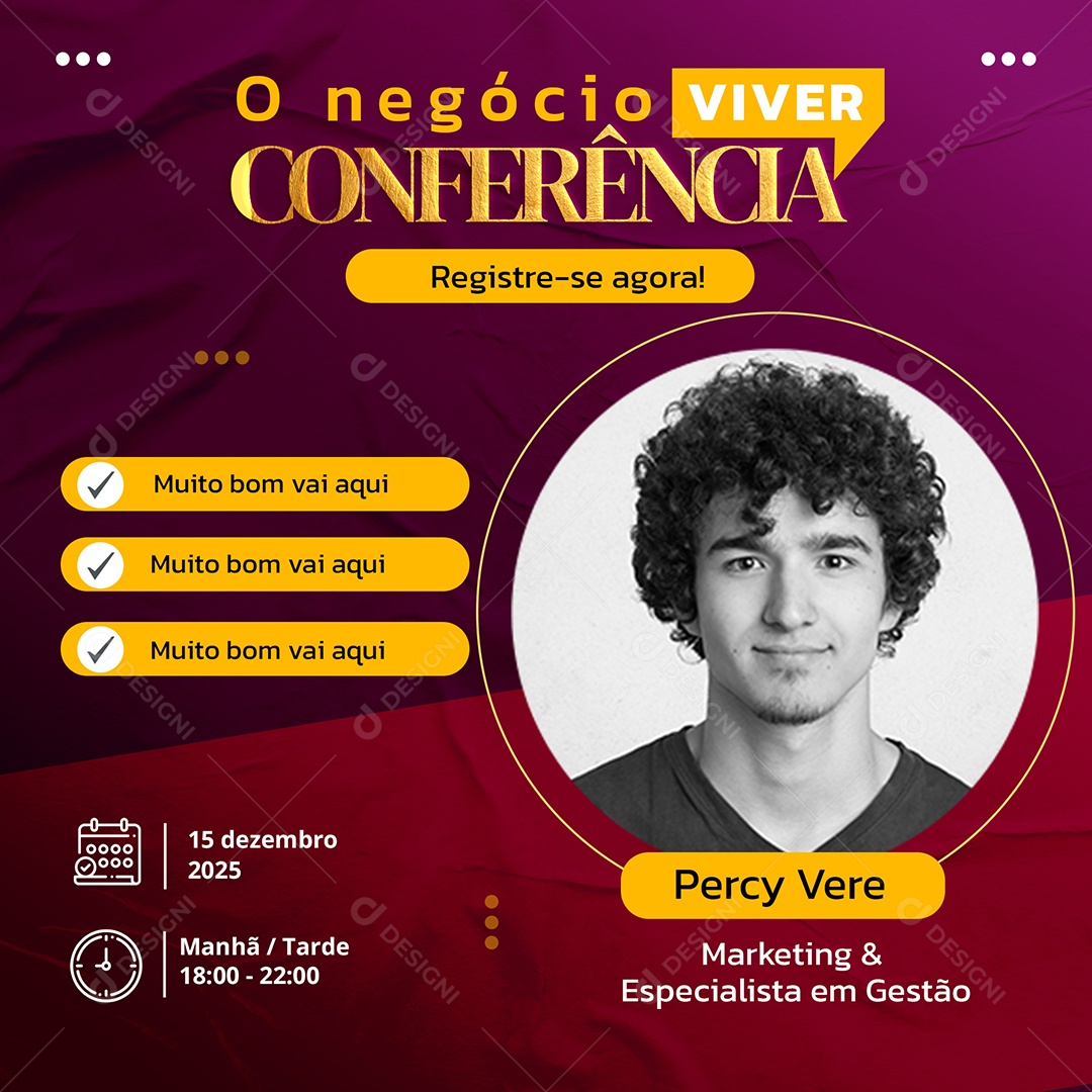 Social Media Conferência Ao Vivo PSD Editável