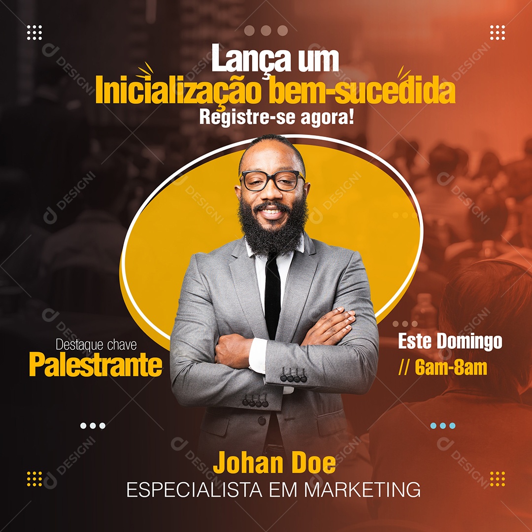 Social Media Marketing Digital Palestrante PSD Editável