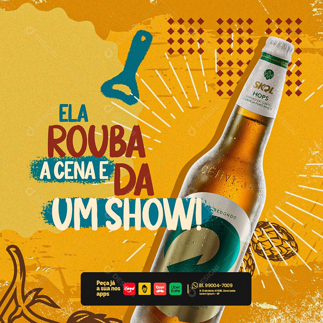 Social Media Distribuidora de Bebidas Cerveja PSD Editável