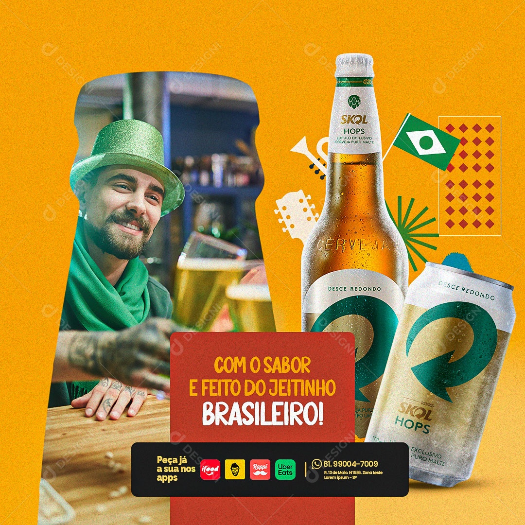 Social Media Distribuidora de Bebidas Cerveja PSD Editável