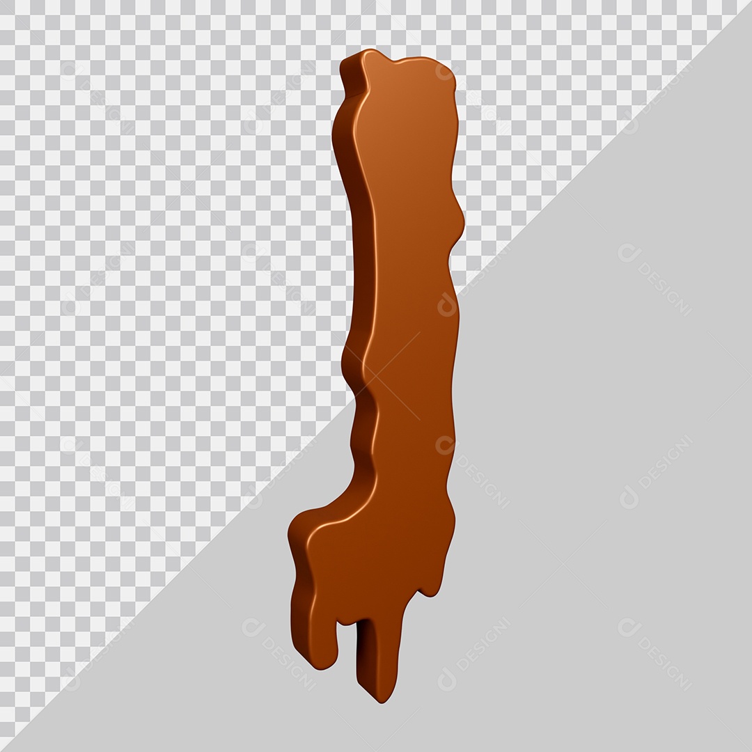 Elemento 3D Para Composição Letra J Textura De Chocolate PSD