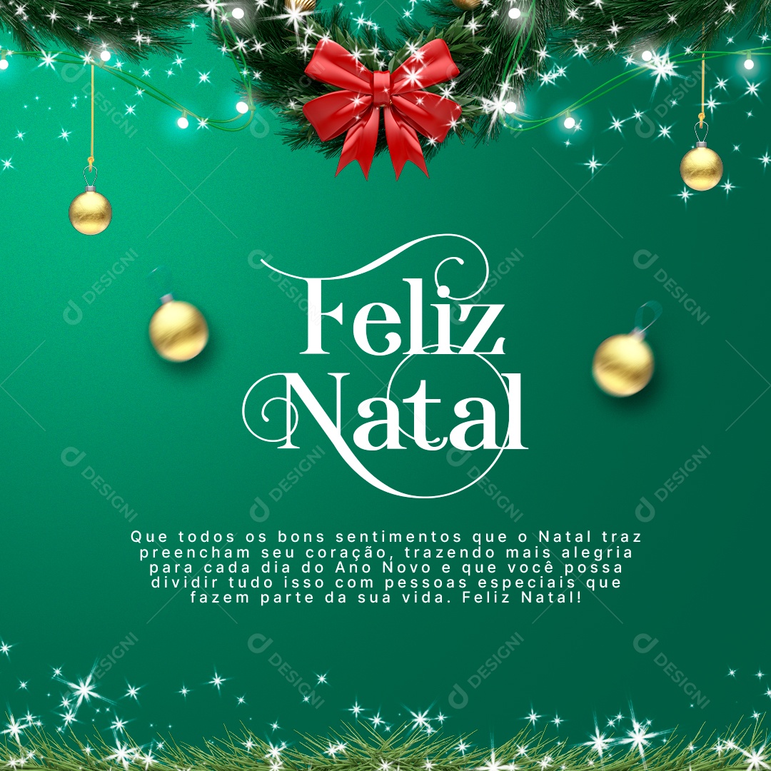 Que Todos os Bons Sentimentos Preencham Seu Coração Feliz Natal Social Media PSD Editável