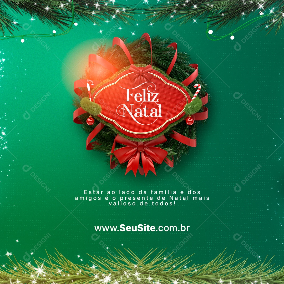 Estar ao Lado da Família e dos Amigos Feliz Natal Social Media PSD Editável