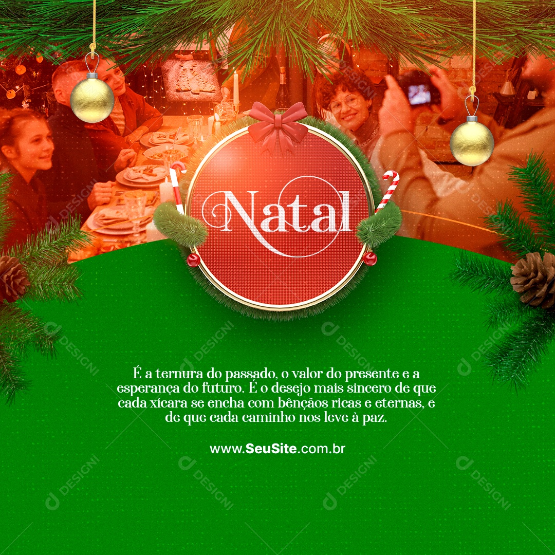 É a Ternura do Passado Feliz Natal Social Media PSD Editável