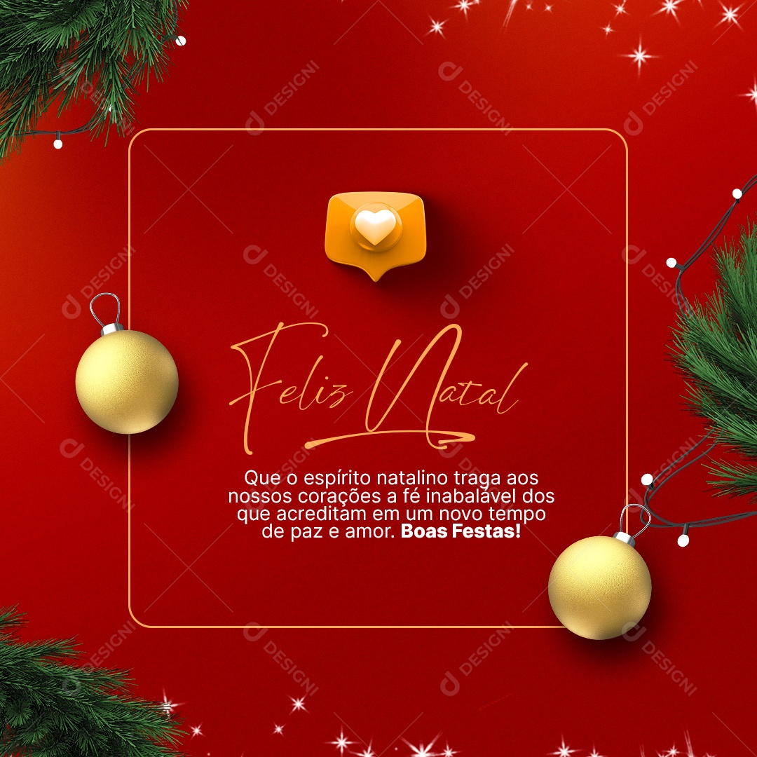 Boas Festas Feliz Natal Social Media PSD Editável