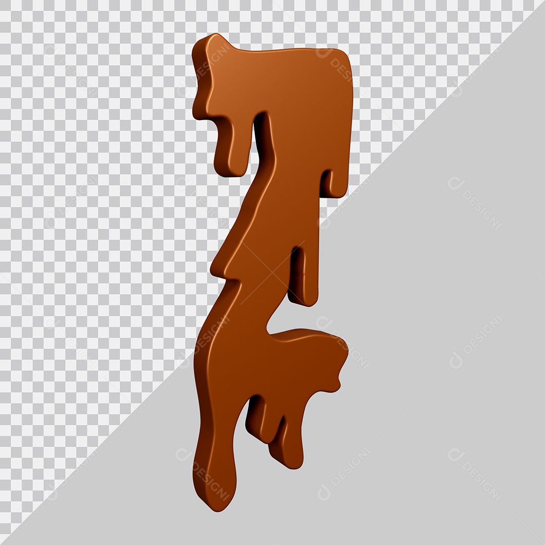 Elemento 3D Para Composição Letra Z Textura De Chocolate PSD