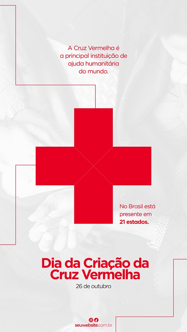 Story Dia da Cruz Vermelha 26 de Outubro Social Media PSD Editável