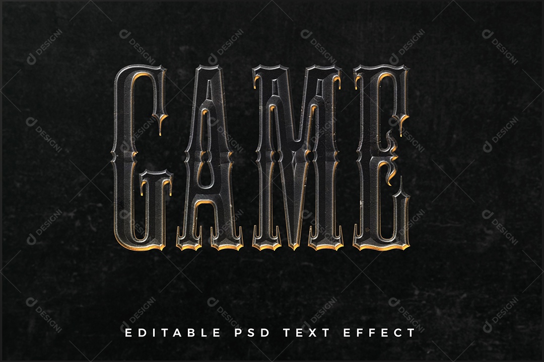 Efeito de Texto 3D Game PSD Editável