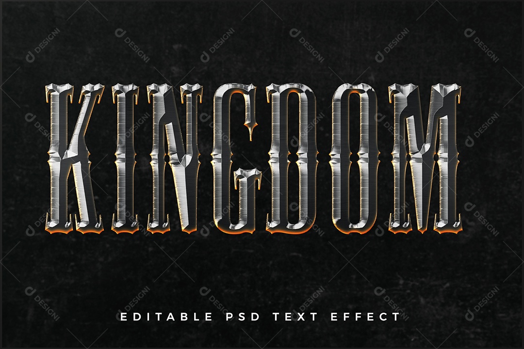 Efeito de Texto 3D Kingdom PSD Editável