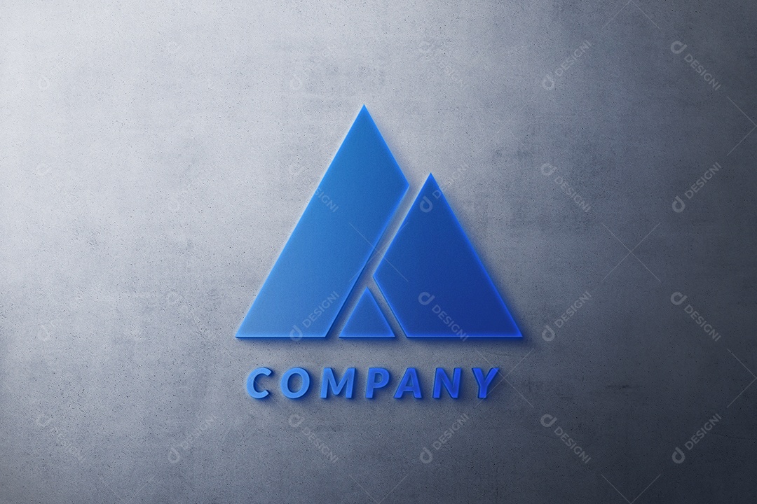 Logo Mockup Efeito 3D PSD