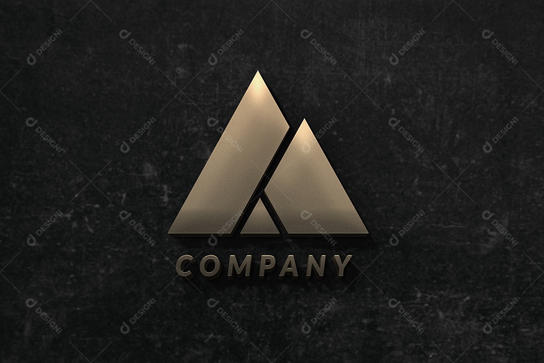 Logo Mockup Efeito 3D PSD