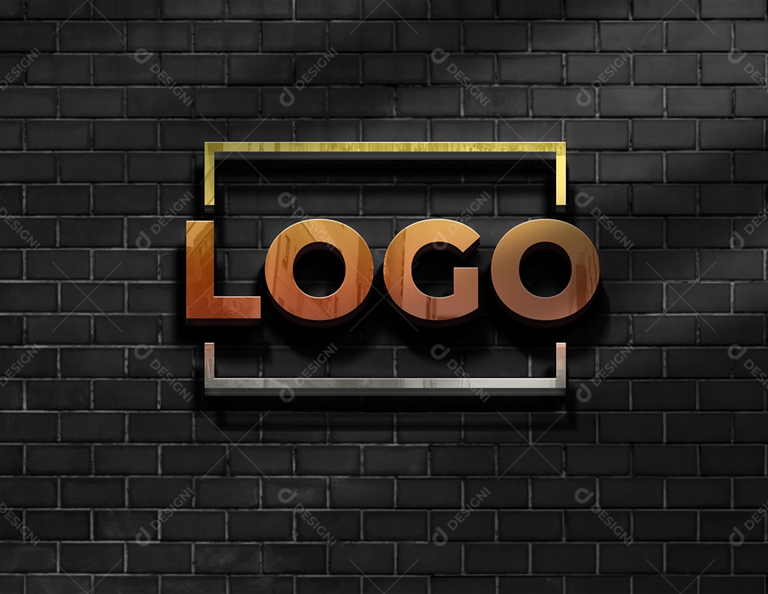 Logo Mockup Efeito 3D PSD