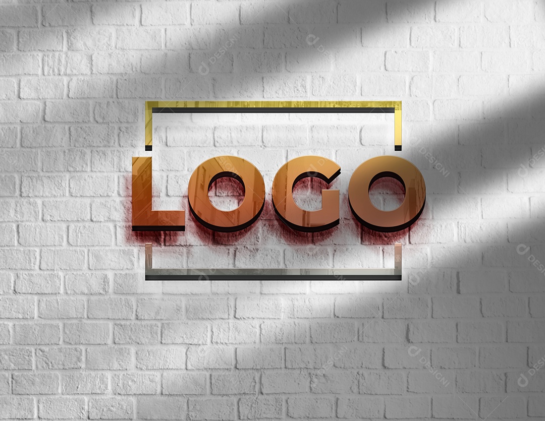 Logo Mockup Efeito 3D PSD