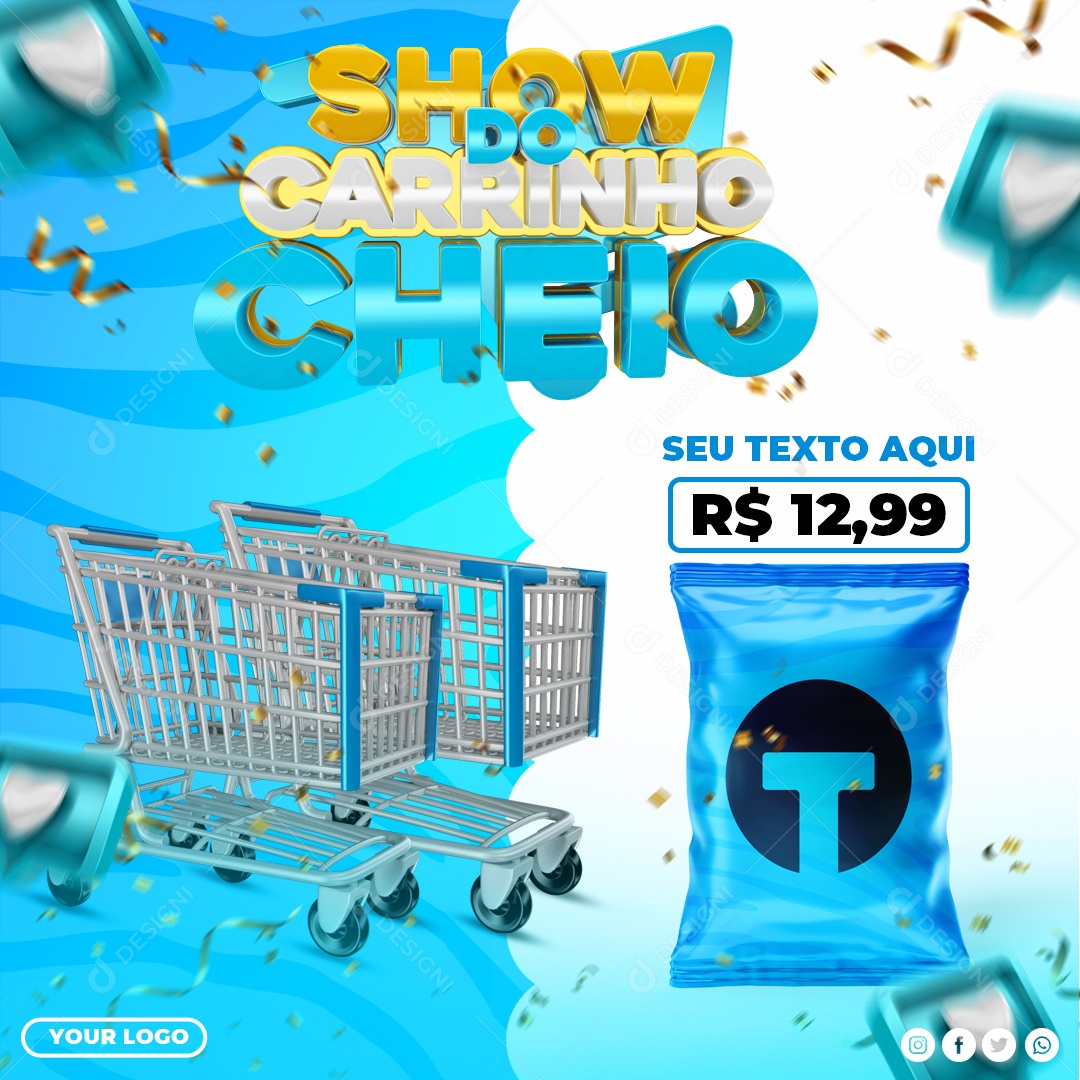 Show Do Carrinho Cheio Promoções Social Media PSD Editável