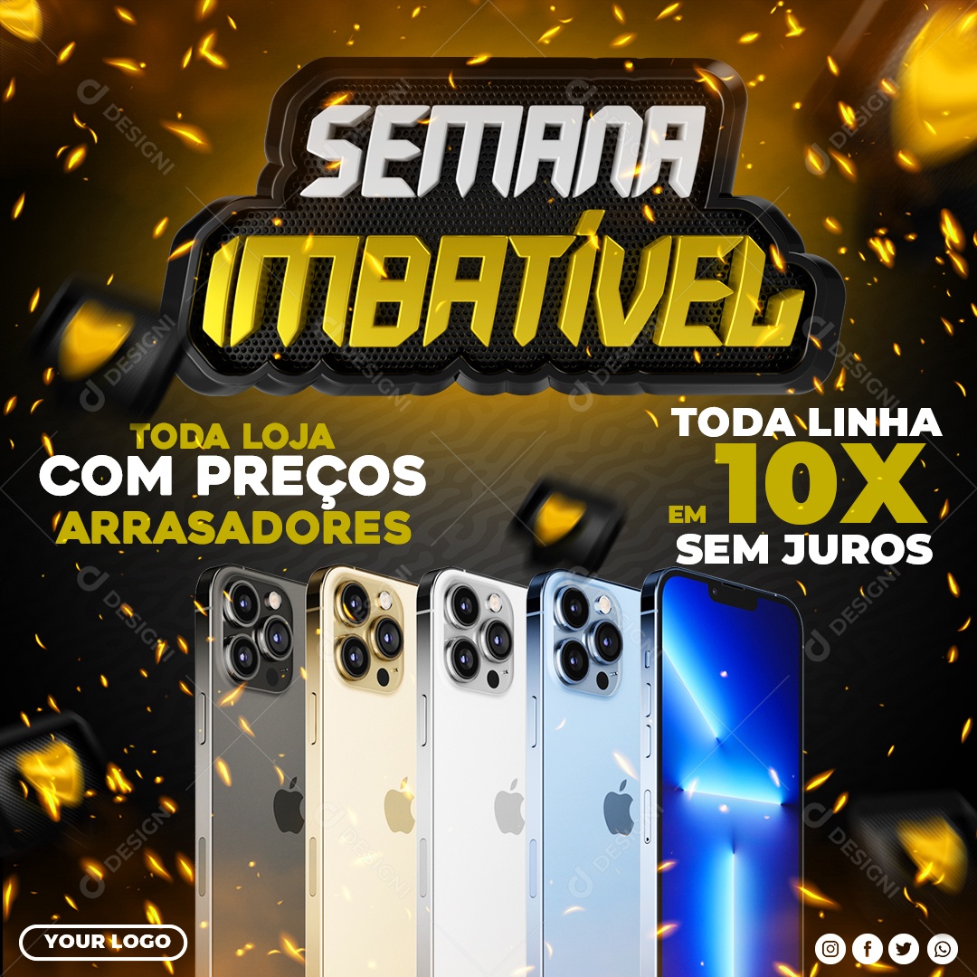Semana Imbatível Produtos Em Até 10X Sem Juros Social Media PSD Editável