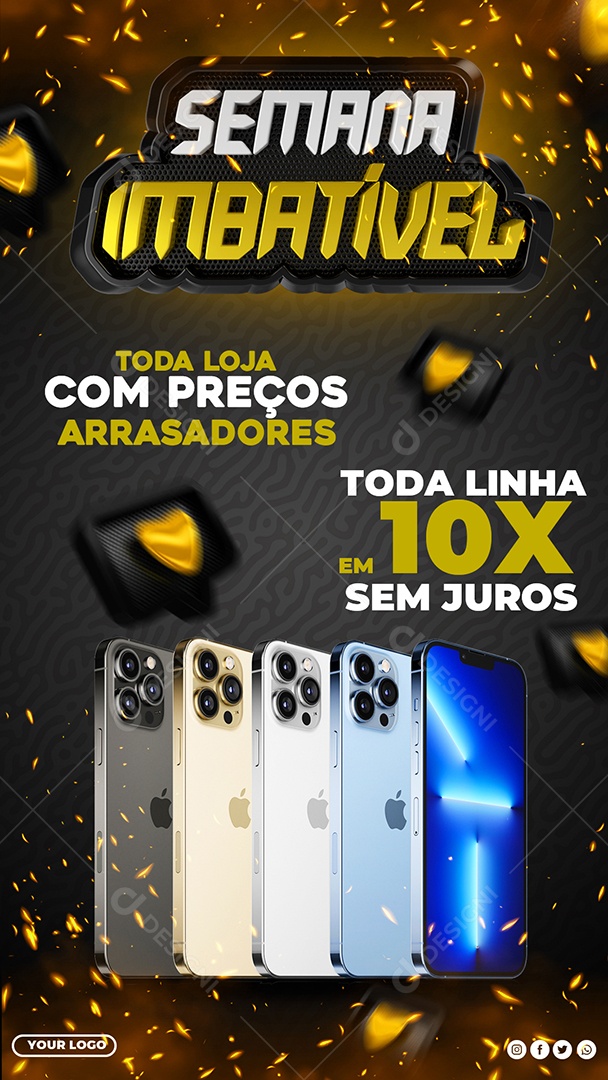 Semana Imbatível Produtos Em Até 10X Sem Juros Social Media PSD Editável