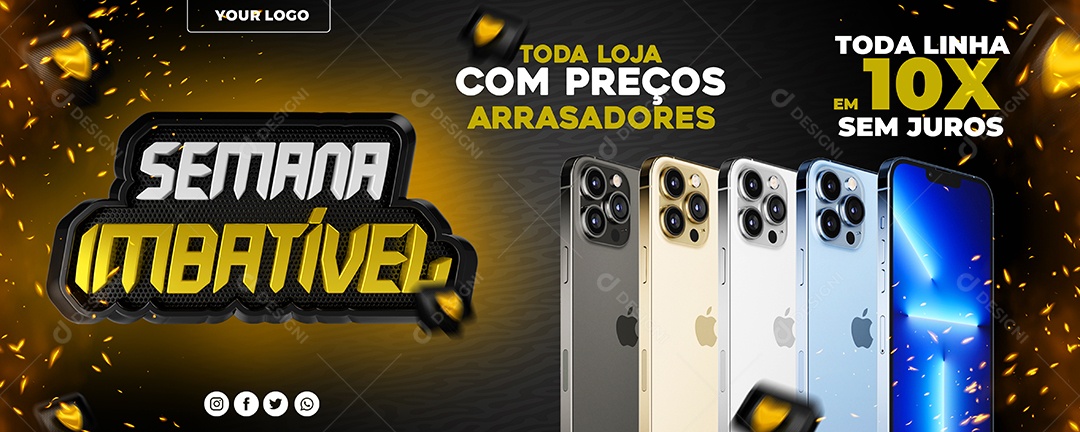Banner Semana Imbatível Produtos Em Até 10X Sem Juros Social Media PSD Editável