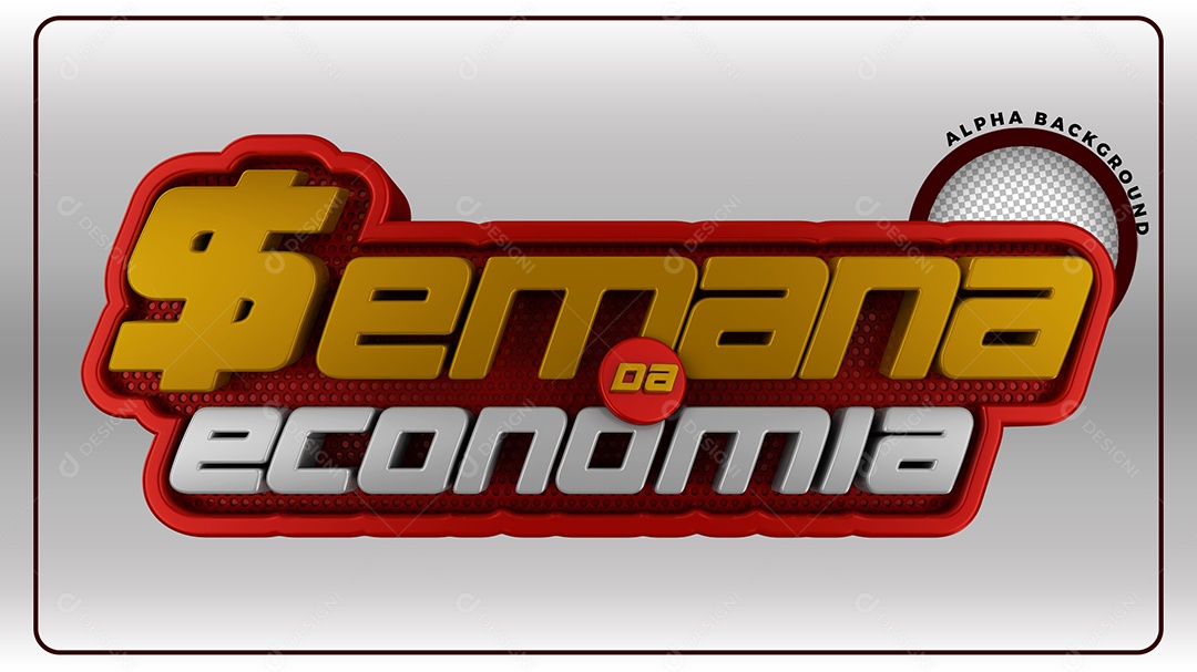 Selo 3D Para Composição Semana Da Economia PSD