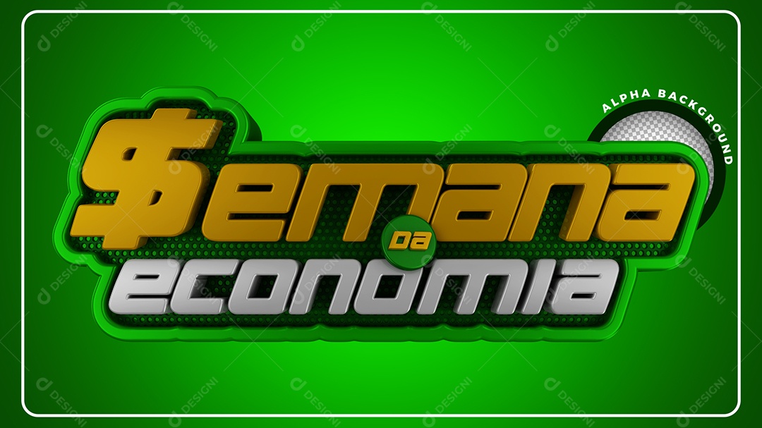 Selo 3D Para Composição Semana Da Economia PSD