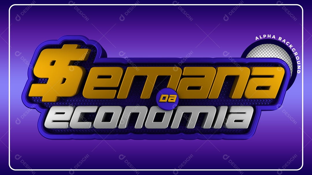 Selo 3D Para Composição Semana Da Economia PSD