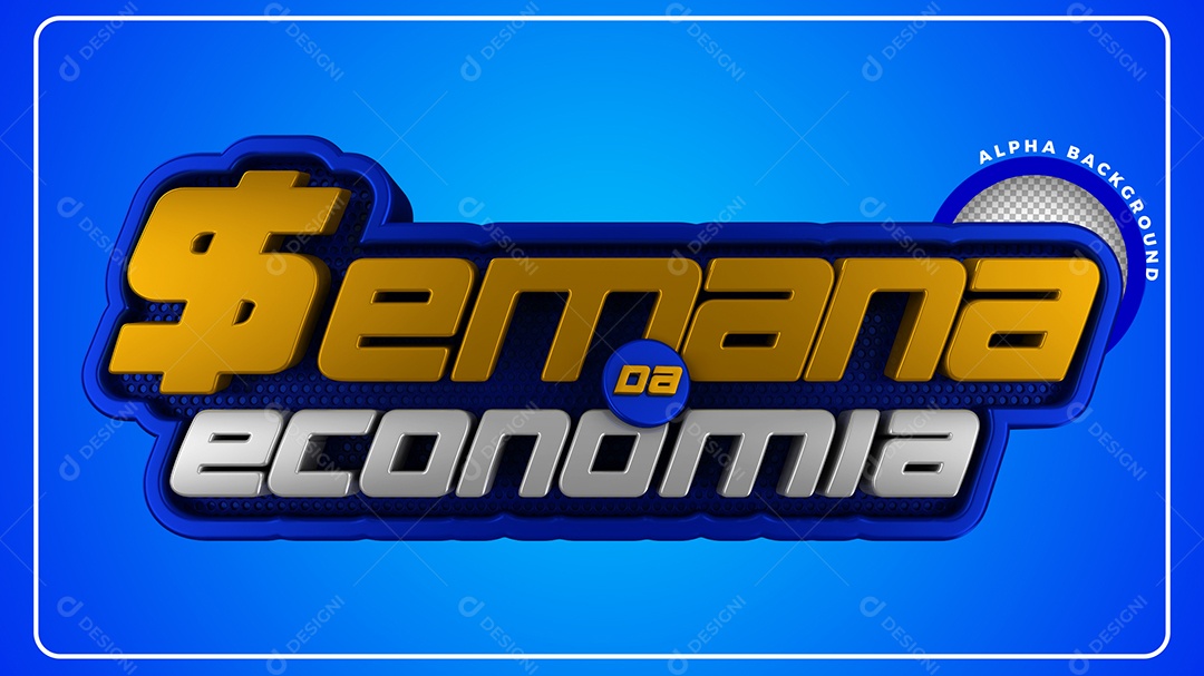 Selo 3D Para Composição Semana Da Economia PSD