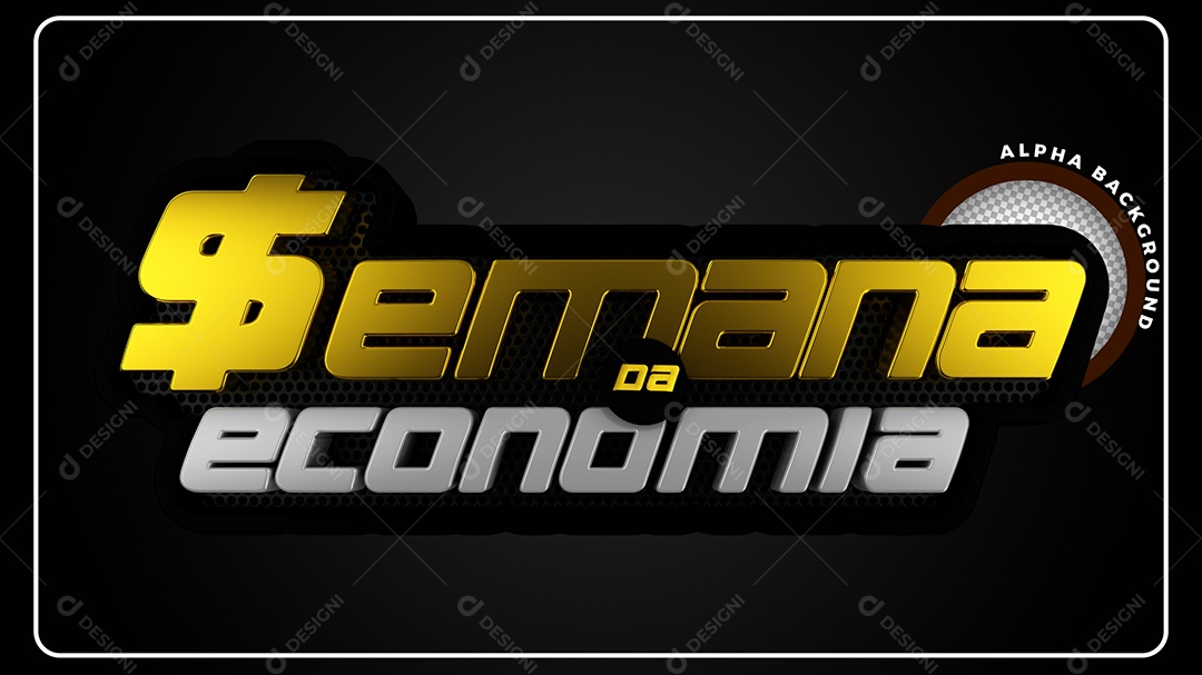 Selo 3D Para Composição Semana Da Economia PSD