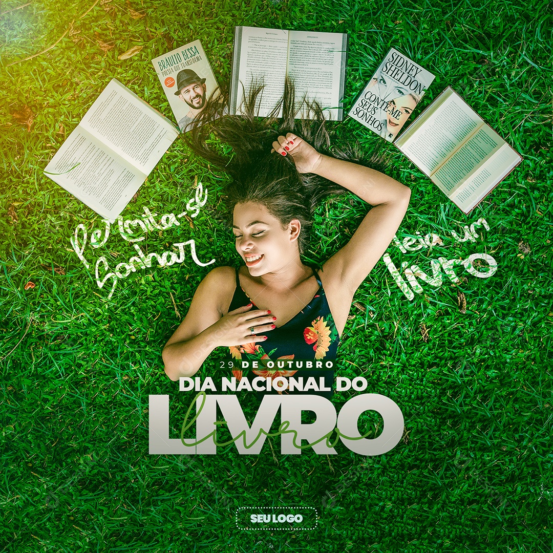 Permita se Sonhar Leia um Livro 29 de Outubro Dia Nacional do Livro Social Media PSD Editável