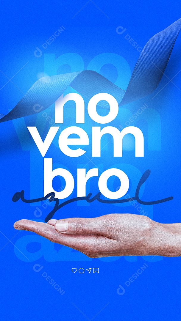 Story Novembro Azul Mês de Prevenção ao Câncer de Próstata Social Media PSD Editável