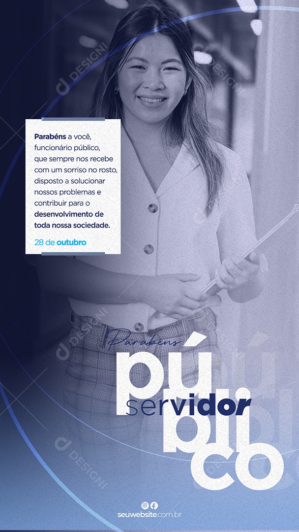 Social Media Dia do Servidor Público 28 de Outubro PSD Editável