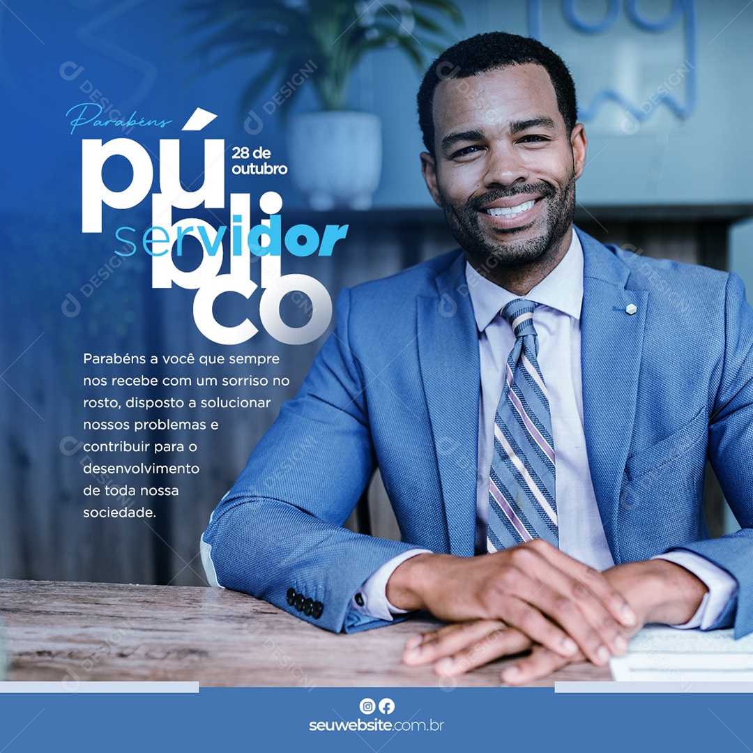 Social Media Dia do Servidor Público 28 de Outubro PSD Editável
