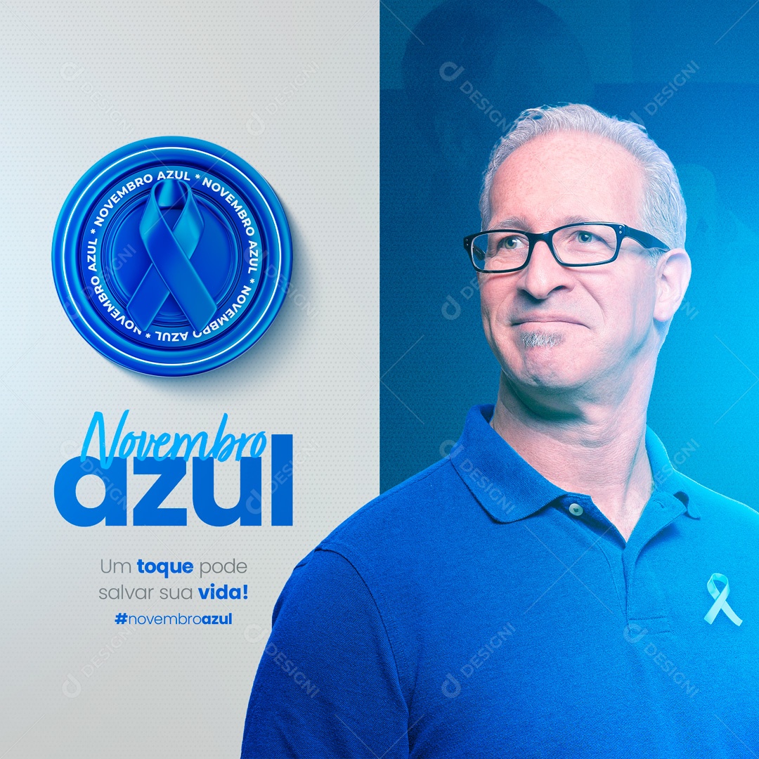 Novembro Azul Mês Mundial de Combate ao Câncer de Próstata Social Media PSD Editável