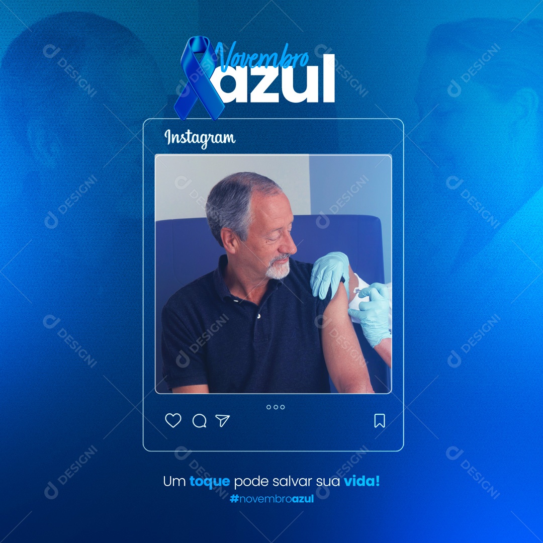 Novembro Azul um toque pode salvar sua Vida Social Media PSD Editável