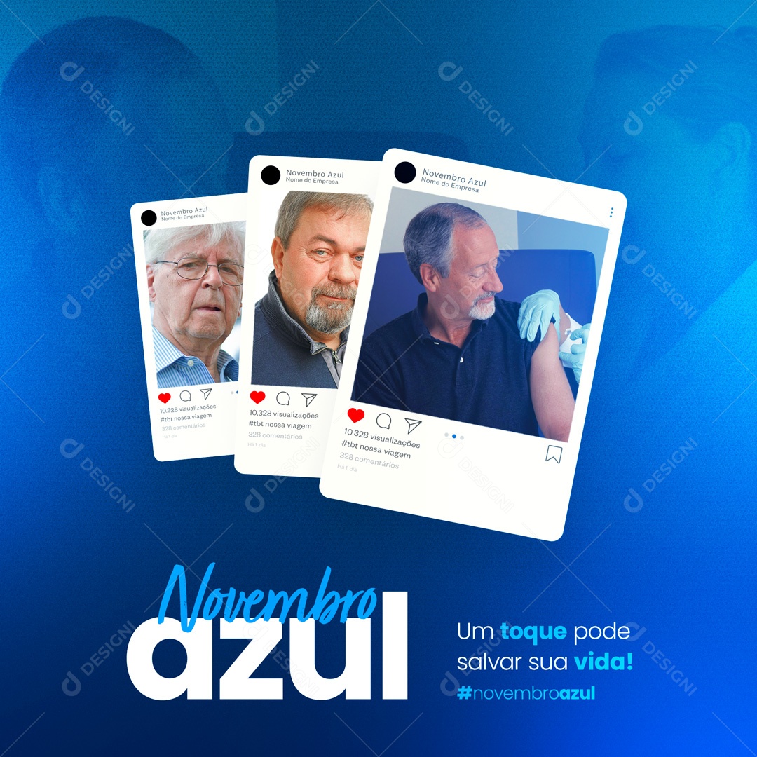 Novembro Azul um toque pode salvar sua Vida Social Media PSD Editável