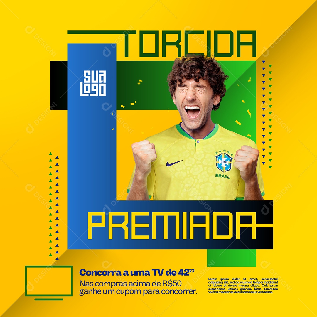 Vai Que é Tua Brasil Promoções Copa Do Mundo Social Media PSD Editável