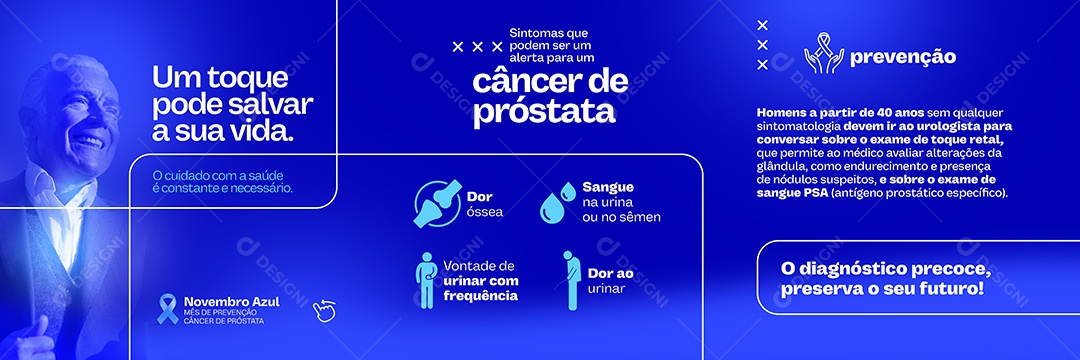 Novembro Azul um toque pode salvar sua Vida Social Media PSD Editável