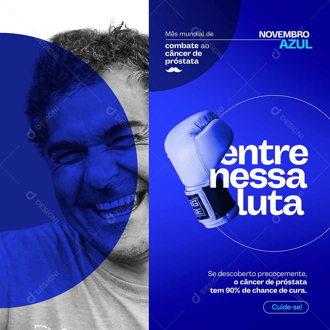 Novembro Azul um toque pode salvar sua Vida Social Media PSD Editável