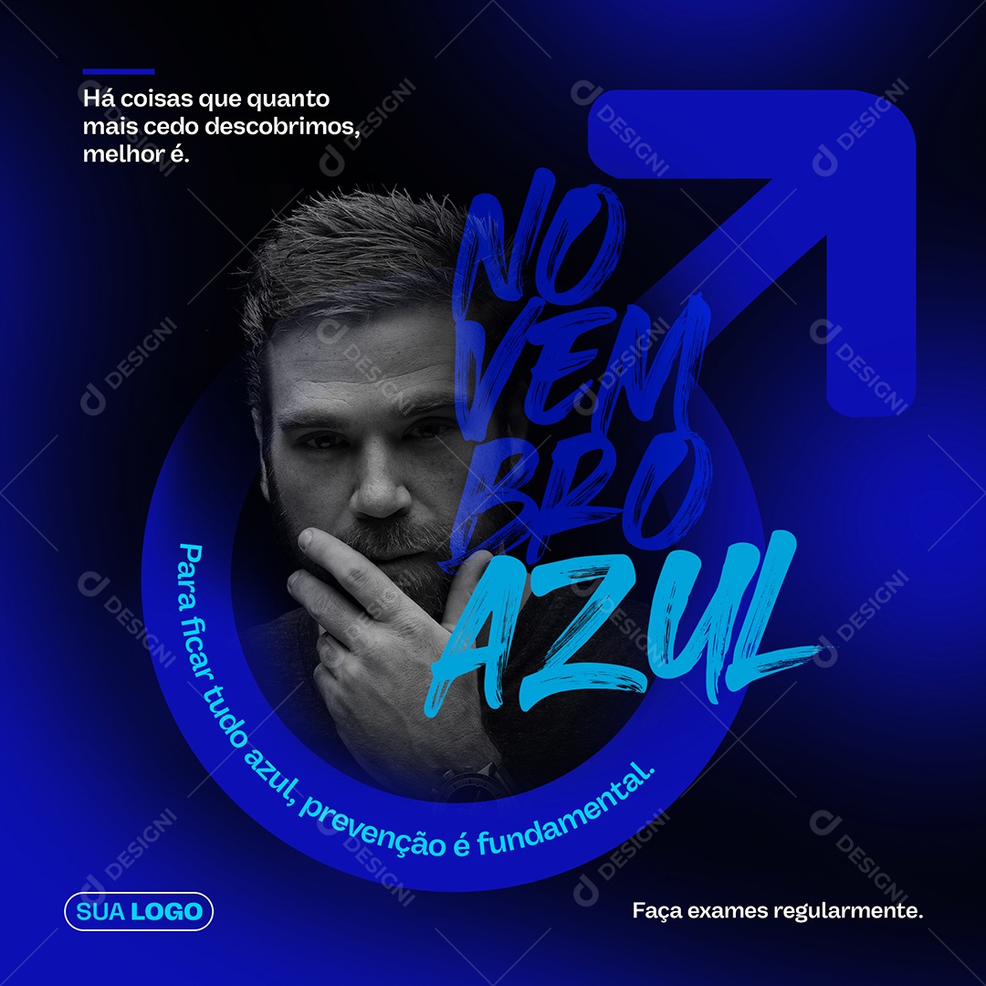 Novembro Azul um toque pode salvar sua Vida Social Media PSD Editável
