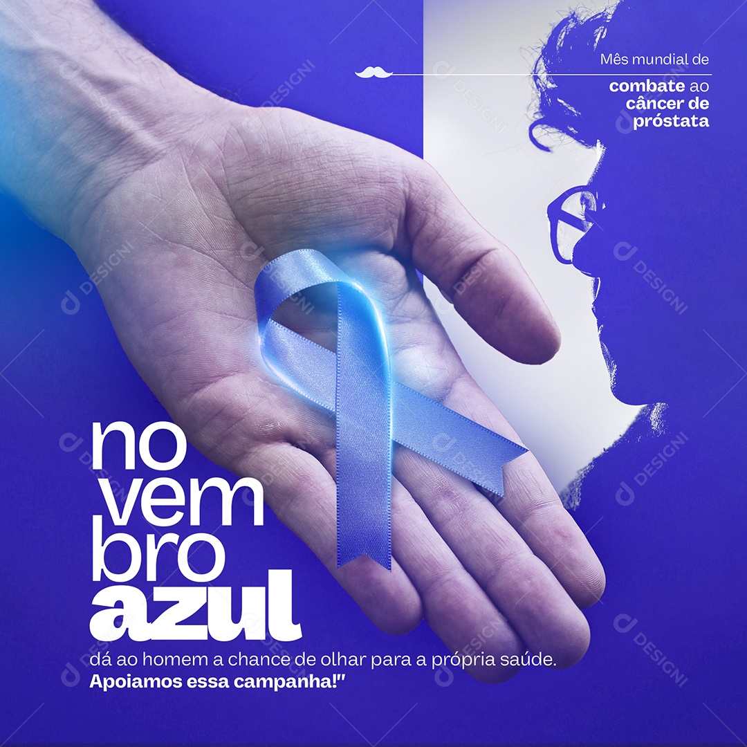 Novembro Azul um toque pode salvar sua Vida Social Media PSD Editável