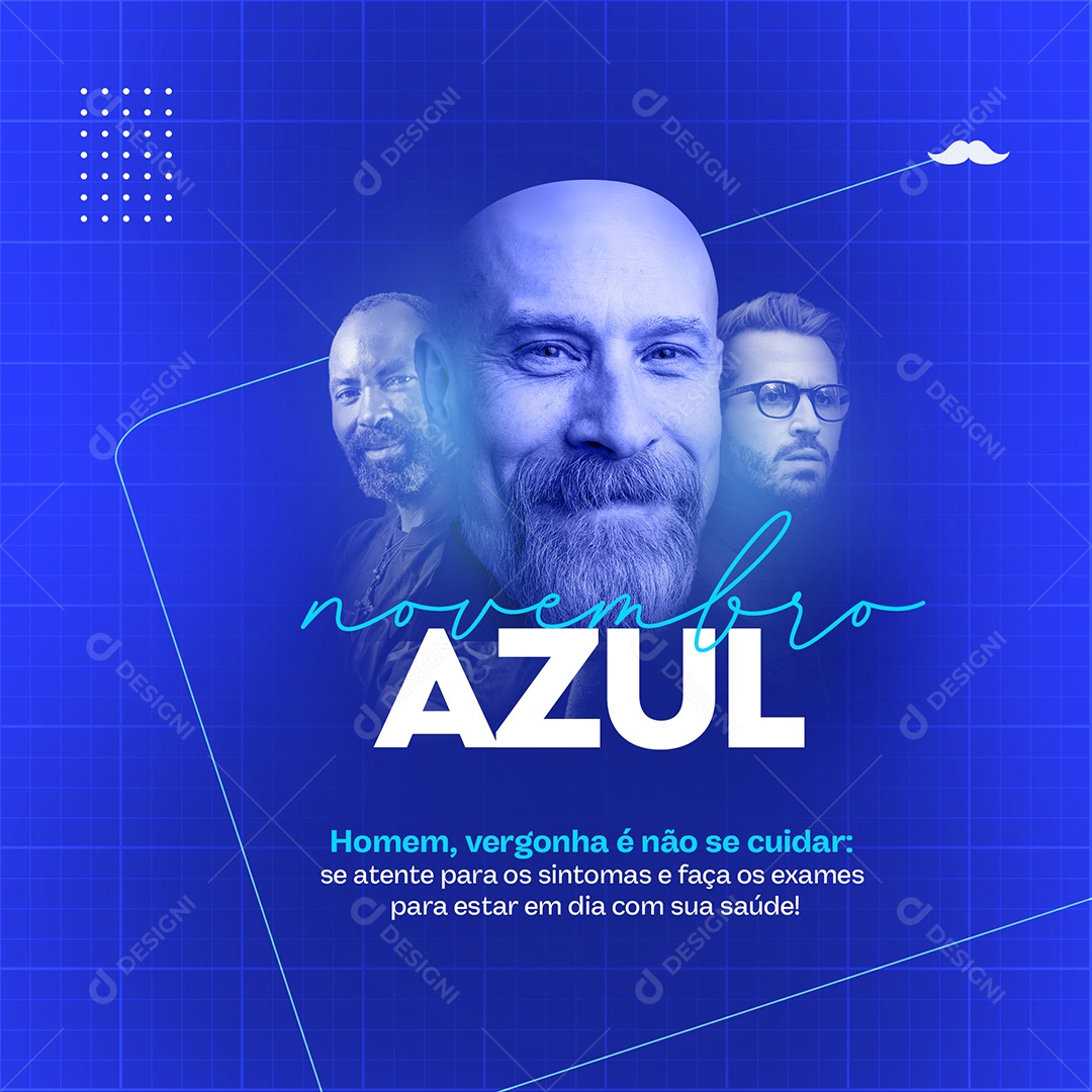 Novembro Azul um toque pode salvar sua Vida Social Media PSD Editável
