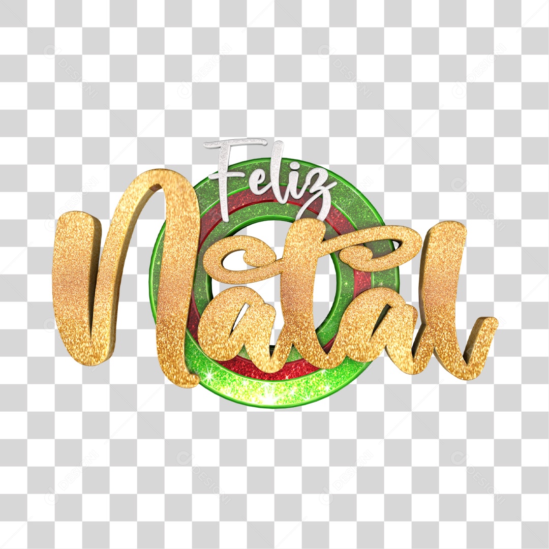 Selo 3D Feliz Natal PNG Transparente