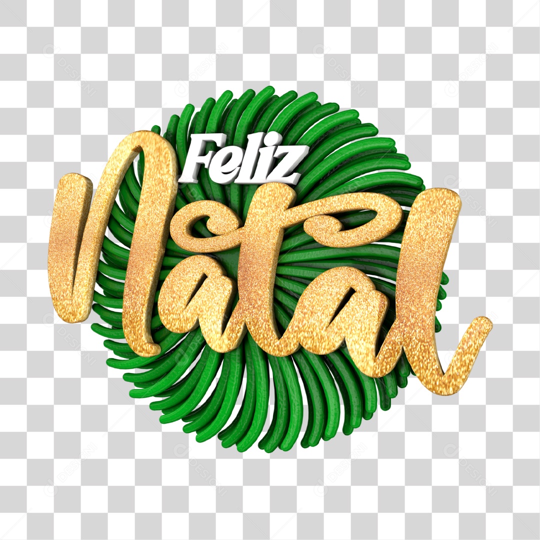 Selo 3D Feliz Natal PNG Transparente