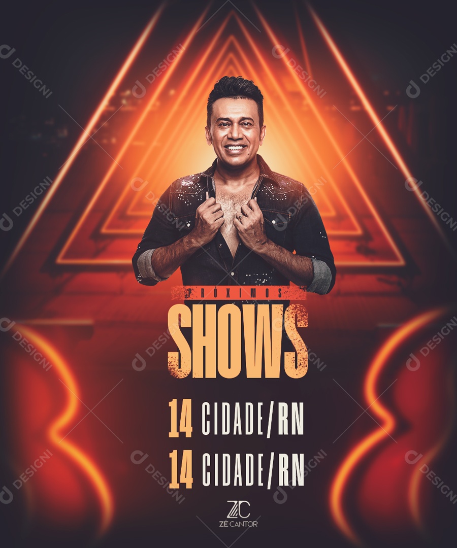 Social Media Flyer Agenda Semanal Ze Cantor PSD Editável