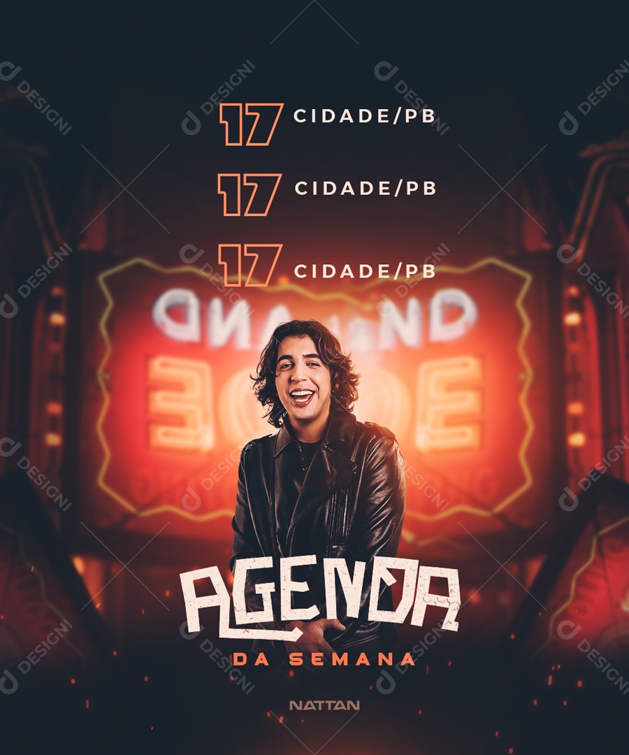 Social Media Flyer Shows Nattanzinho PSD Editável