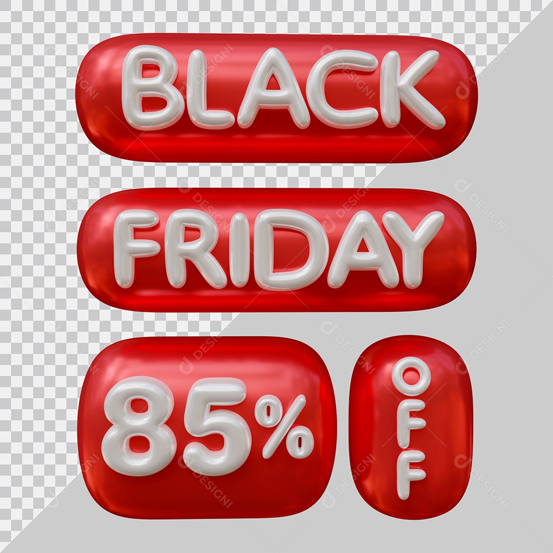 Elementos 3D Para Composição Black Friday 85% De Desconto PSD